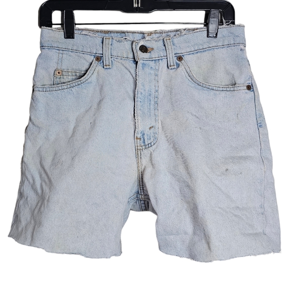 Vintage Levi's Orange Tab 550 Light Wash Grunge Cut Off Size 25 Medium